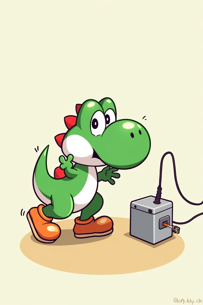 Yoshi disconnecting a charger 
