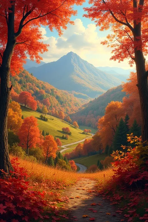 Autumn heavily good painted photo