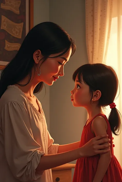 filipino mother and daughter talking