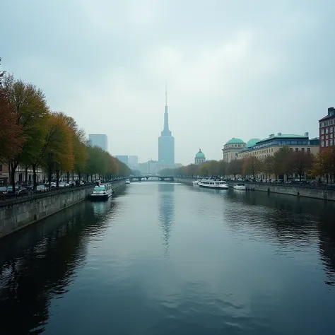 city of berlin from the water surface