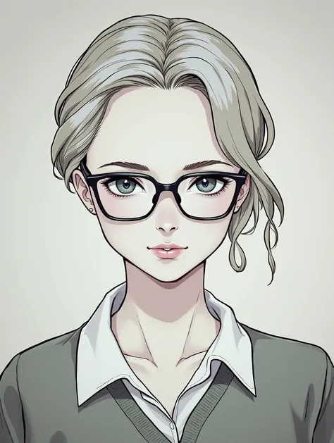 A woman wearing​  glasses