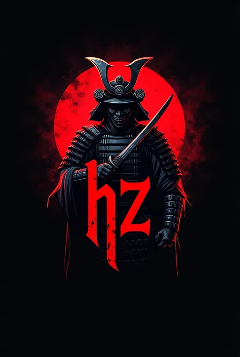  Make a logo for a counter strike team called  "Haze",  but this image must have the initials  "Hz" Instead of Haze .  It must be red in color and with a samurai decorating it and making it more beautiful , do the same, But with a background detailed with ...