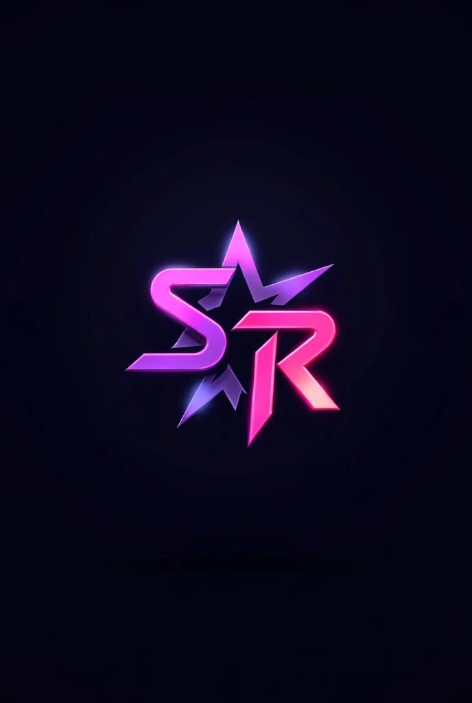 Logo for gaming, use letter S ,G and R ,6 angle star ,dark neo colour ,3D