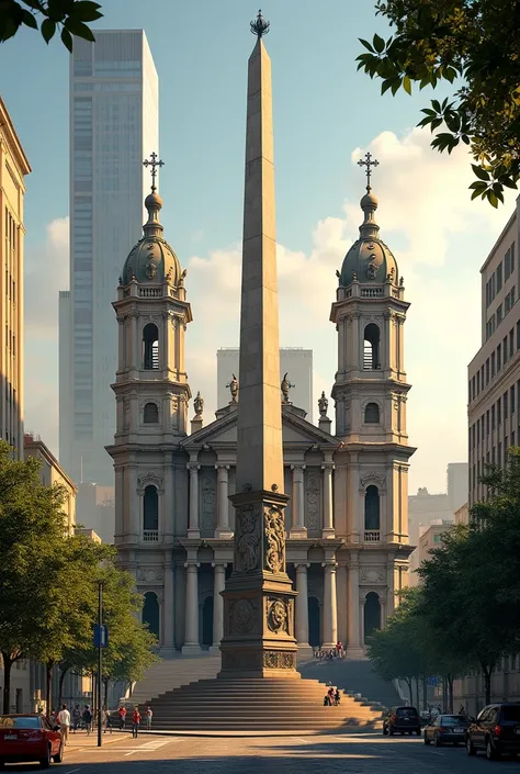 San Agustín in the obelisk of Buenos Aires 