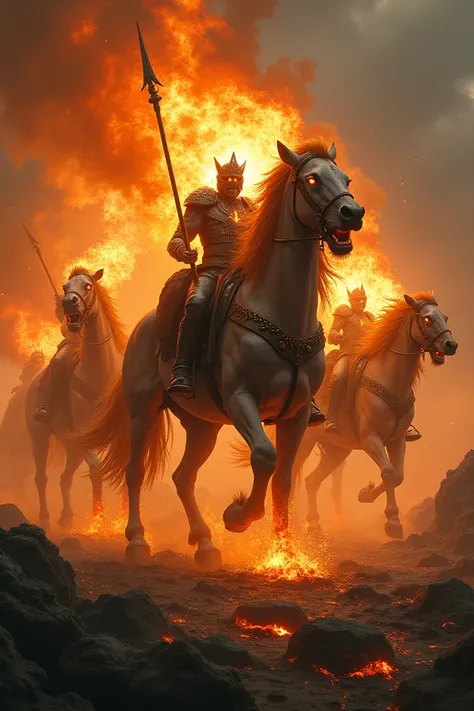  And so I saw the horses in that vision ; and those who rode upon them had breastplates of fire,  and of hyacinth, And of sulfur ;  came out of his mouth and the horses heads were like a lions head ;  and fire and smoke and sulfur .

 18 By these three a t...