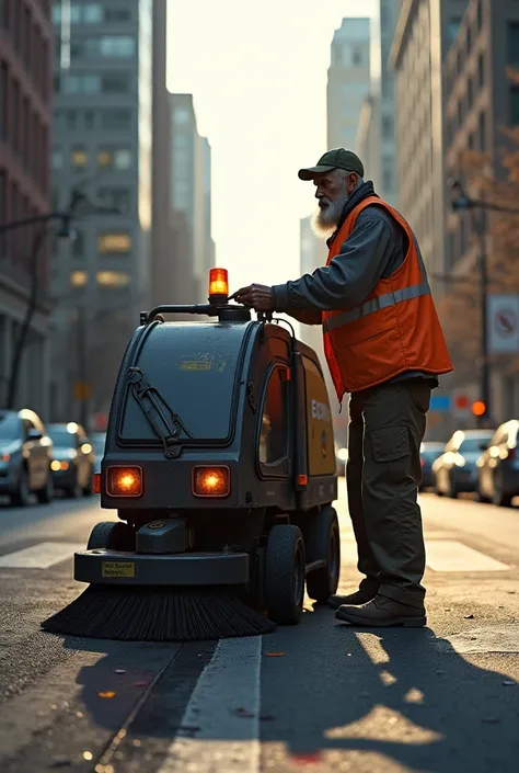 Design an image of a street sweeper