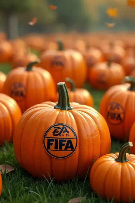 Pumpkins with the FIFA emblem