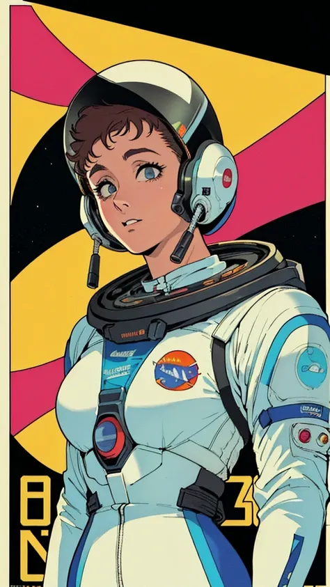 ((( Best Quality Masterpiece ))),(((Absolutely one woman))),(spacesuit that emphasizes cleavage ),((( 70s and 80s space thriller movie posters))),( American Comics ),((( retro vintage style ))),Overwhelmingly complex depiction,Absolute machine group backgr...