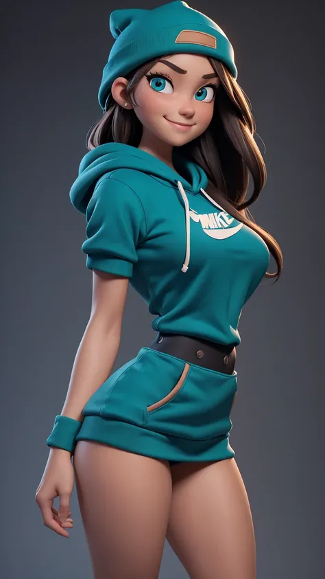 1girl, cute, teal eyes, smile, stylized, cute smile, very long brown hair, thin eyebrows, anatomically correct, masterpiece, best high quality, ultra details, ((top quality)), ((masterpiece)) (detailed), cinematic lighting, complex, high detail, sharp focu...