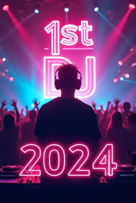 Create a cover that says “1st DJ year 2024" 