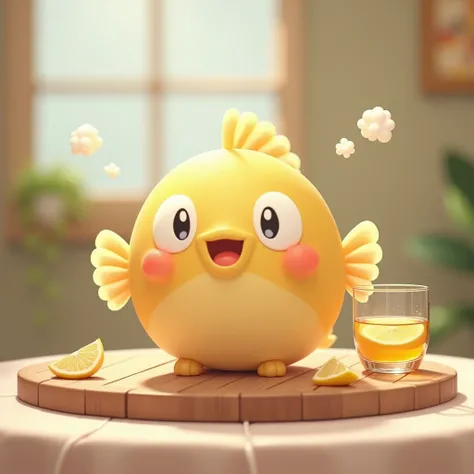 there is a small blowfish that is sitting on a table, blowfish , adorable animal, Beautiful and lovely, cute anthropomorphic blowfish , beautiful and cute, a blowfish  full of hope, blowfish  face only, anthropomorphicblowfish cute and adorable, Lovely and...