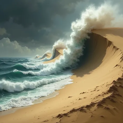 Heavy storms can rapidly change the shape of dunes due to the force of waves and wind. 