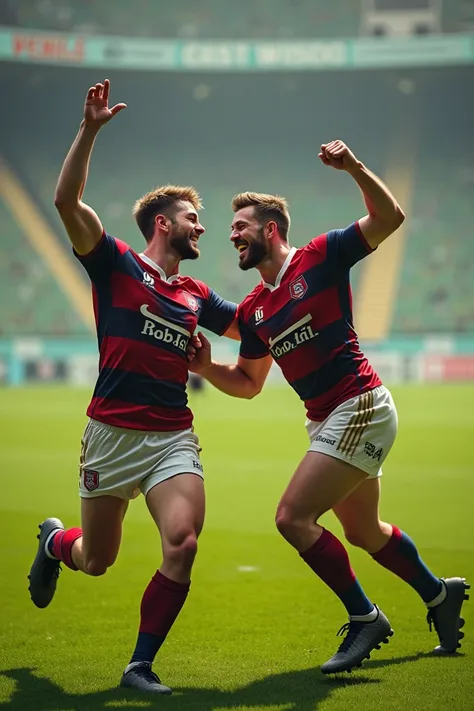 two rugby player dabbing 