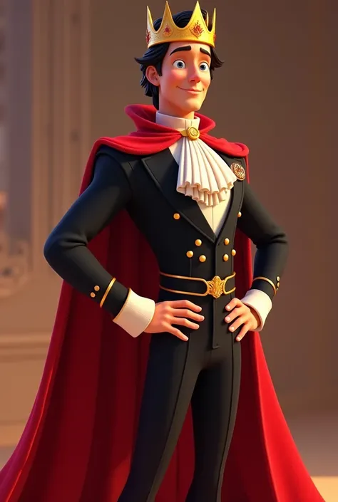 a male Disney Pixar style animated film character who is a king, high qualiy, best quality