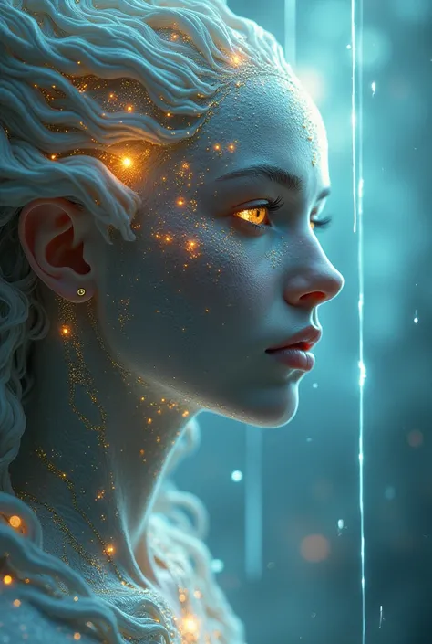 The goddess of fate and destiny, highly technologically advanced. High Resolution, Masterpiece, Award Winning, Best Quality, High Details, High Quality, UHD, Optical Illusion, Impressionism, Art Deco, Cinematic, Cinematography, Futurism, Hyperrealism, Phot...