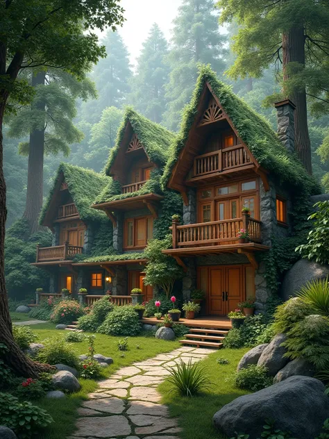 Residential homes in the great forests of the world