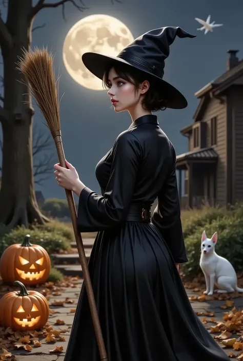 (masterpiece,  best quality:1.2), One Witch, Alone, Halloween, cardigan,