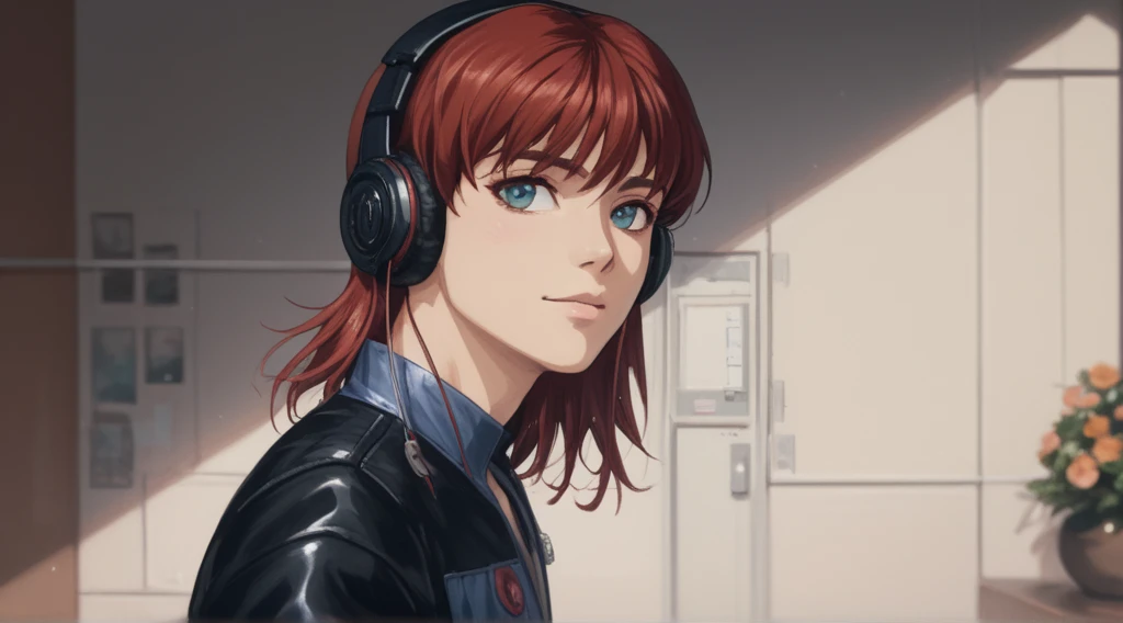  ANIMATED BOY WITH HEADPHONES IN THE CORNER WITH THE CITY BACKGROUND,  male protagonist  👀 :8, Makoto Shinkai (  Apex Legends ),  male protagonist , artwork in the style of Gwaiz, Anime Style 4k,  PORTRAIT ANIMATION SPACE SCIEND BOY , Boys in cyberpunk ani...