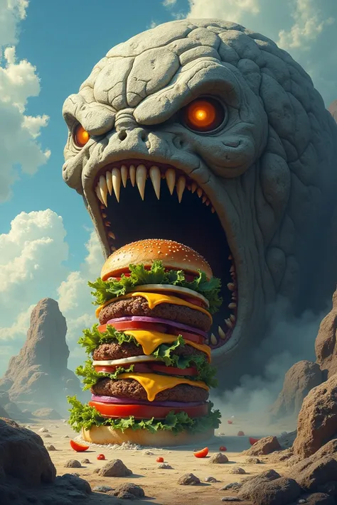 The rock eating burger