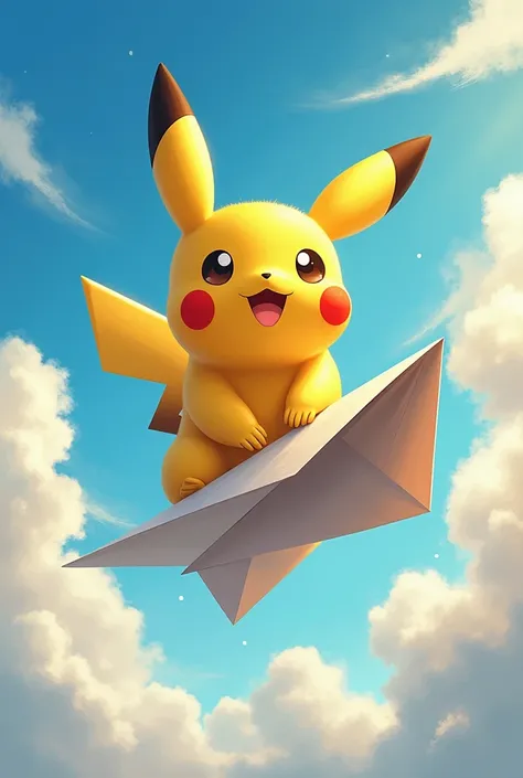 Pikachu goes on an adventure aboard a paper airplane