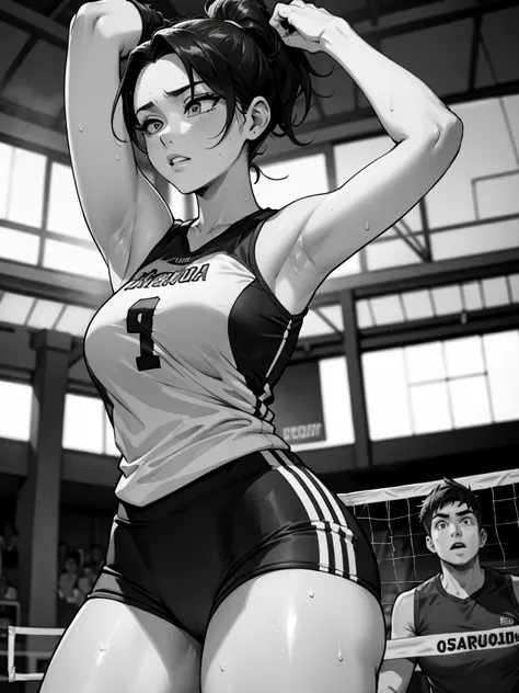 sweaty armpits during a volleyball game