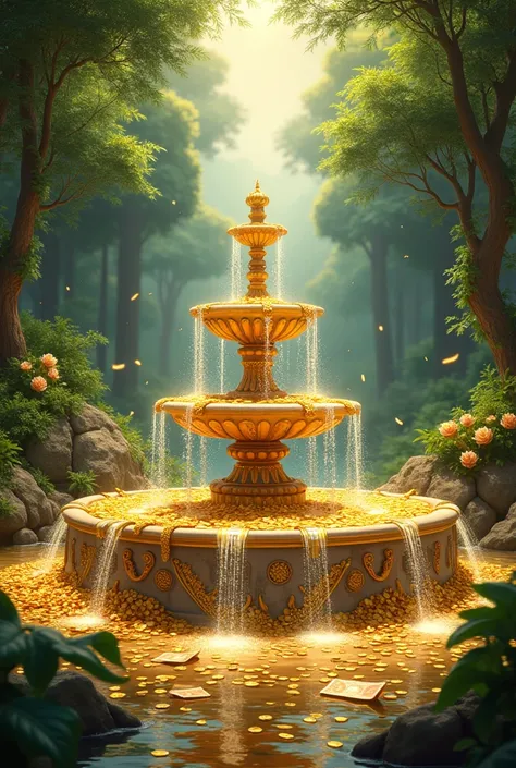 natur, Wealth ,  Flus of Gold , Treasure, wealth, Banknotes, Fountain, Schmuck, 