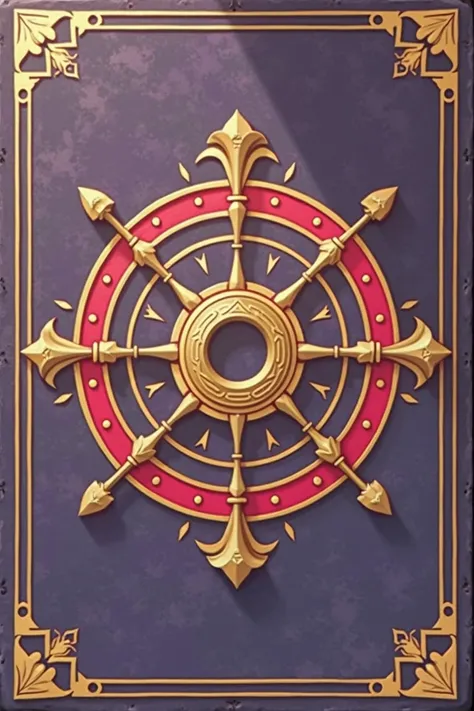 Create a Portfolio design like in the inserted image a A purple grimoire with a gold and red circular design on the cover.