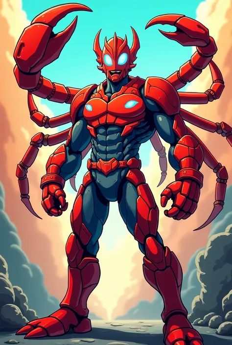 ultraman suit from crab exoskeletons in cartoon image