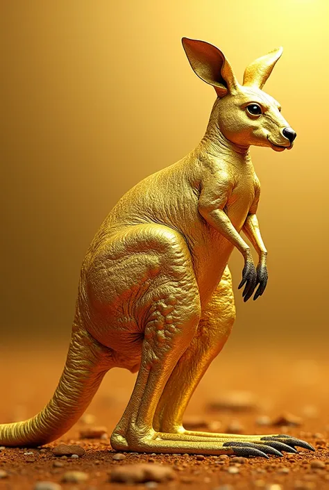 A gold coin with a kangaroo 