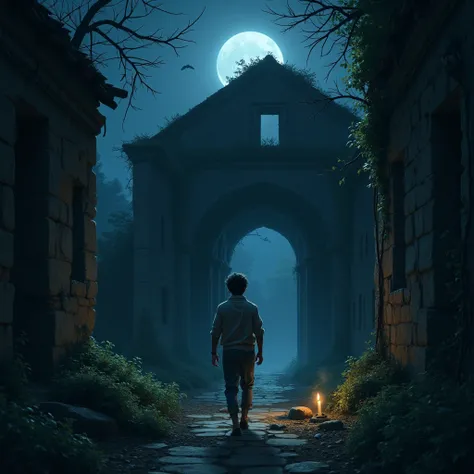 A young man named Ritesh, skeptical of such tales, decided to prove his courage by visiting the ruin at night.