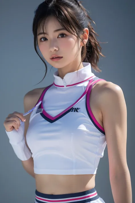 (8k, RAW Photos,highest quality, High resolution:1.1), (超Realisticな:1.4),(Realistic, Realistic:1.3),Japanese beauty、Rhythmic Gymnastics Club、Rhythmic Gymnastics Uniform、((Upper Body:1.3))