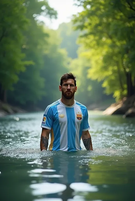 Messi in swimming river