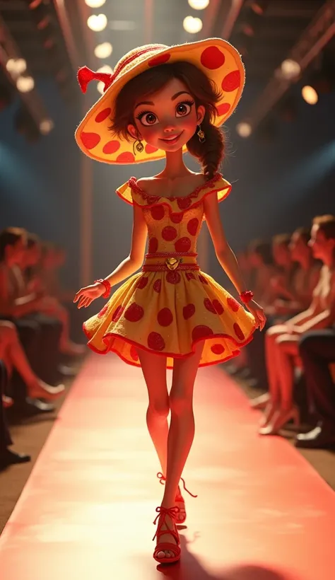 2. Pizza Cutie on the Runway
"Pizza lover? Yeh adorable pizza outfit aapke dil jeet lega!