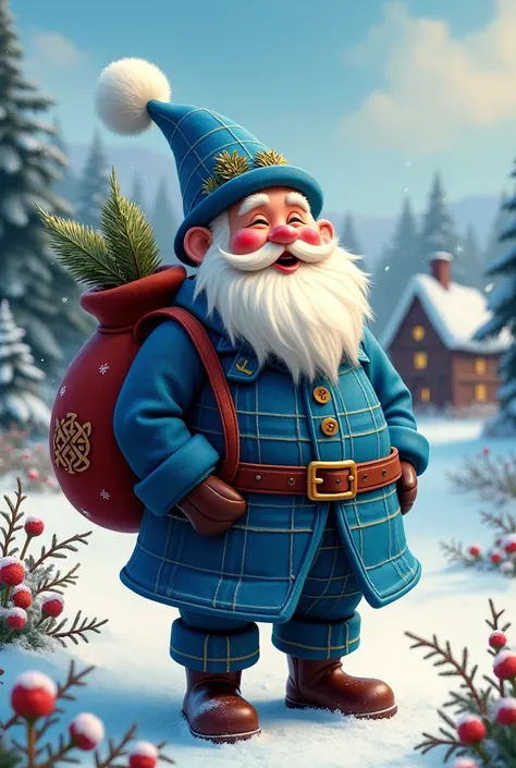 blue scottish santa claus 