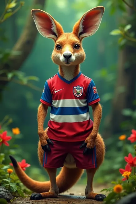 Kangaroo wearing the Costa Rican shirt