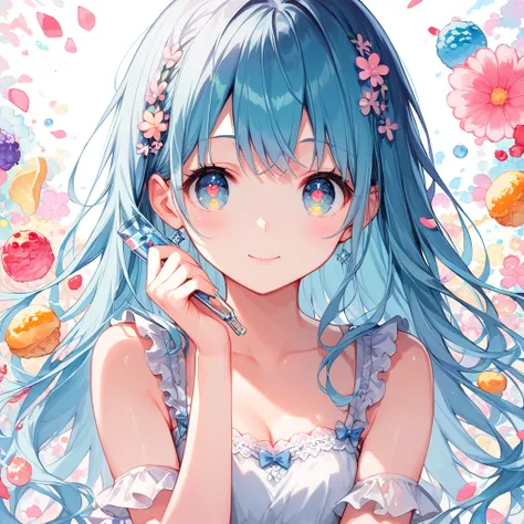 Score_9, Score_8_superior, Score_7_superior,sauce_anime, High-resolution images,masterpiece,Best Quality,girl,Cute face,Beautiful Skin,Shiny Hair,Highly detailed eyes,Pastel color background, Jojipan, 