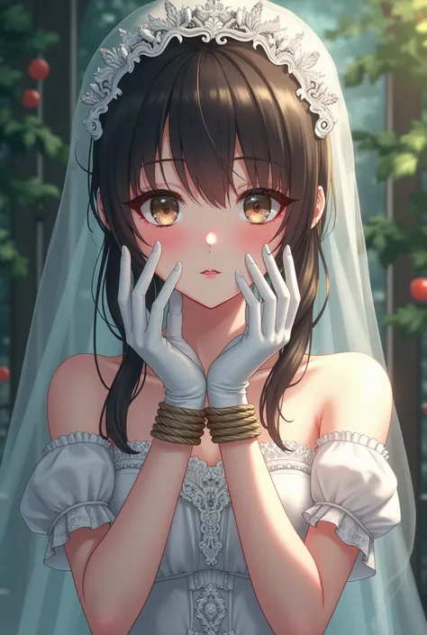 Anime bride，White Gloves，Hands tied up with rope￼