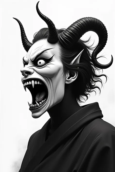 monochrome hannya mask icon