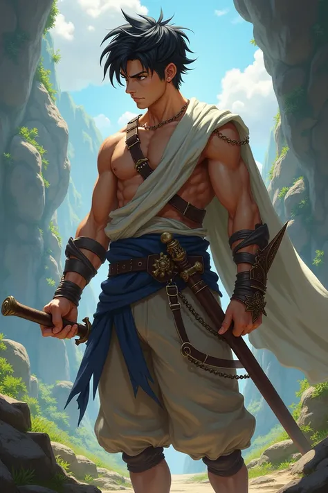 Carlos strong magic and good fighting sword black hair and dark brown eyes good physique
Humble anime fantasy clothing 