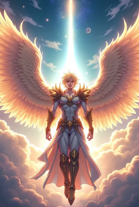 A powerful seraph anime still male 


