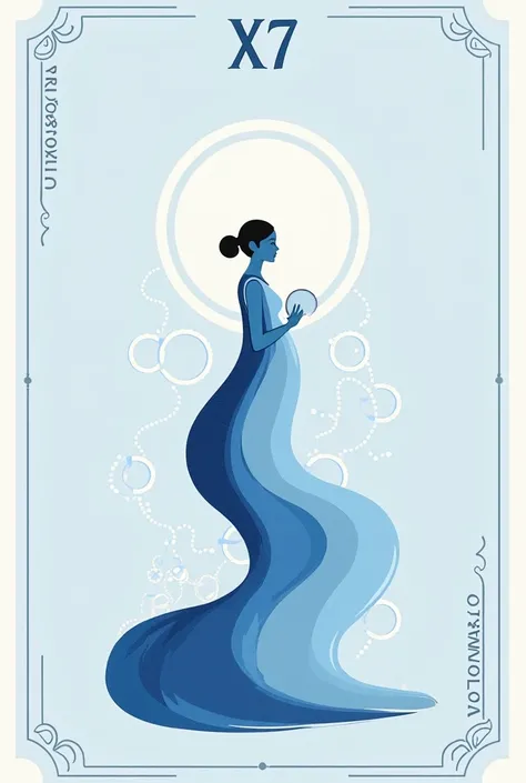 Design a minimalist tarot card for Day 27 featuring the Roman numeral XXVII in an elegant serif font at the top center. The illustration should depict an abstract figure in a protective, self-embracing pose, surrounded by flowing lines or a glowing aura, s...