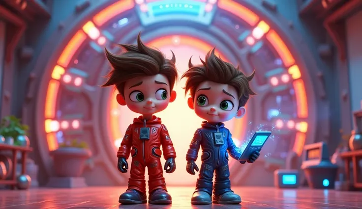 8d Disney Pixar style sweet character cinematics ultra graphics design, The shot opens with a slow zoom into the workshop’s glowing facade, highlighting the intricate design of the glass dome and pulsating energy conduits. The camera shifts downward, frami...