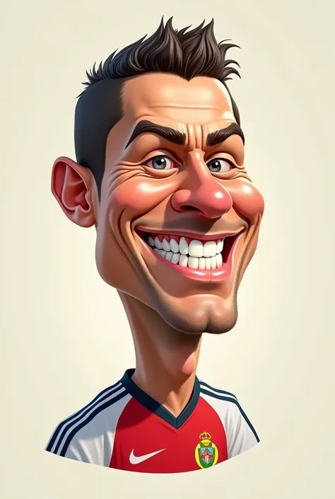 can you make cristiano ronaldo bald and have big nose and smile wirh big teeth when he do is celebrations