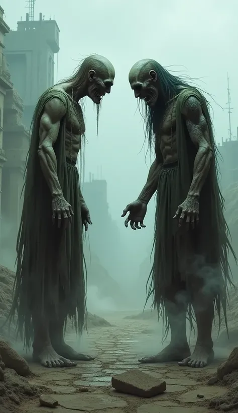 Sandman  and Sandman facing each other in zombie style