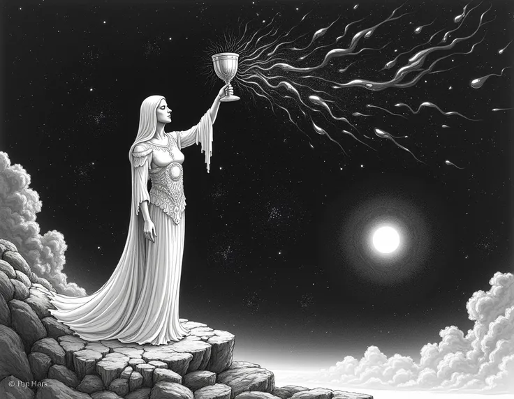 Drawing，universe， and dispose of the black water inside with the Holy Grail，倒向universe深处