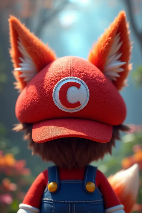 Create the Mario hat but that says c in the white part and that has fox ears 