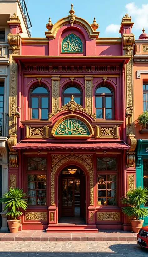 A simple Pakistani restaurant front view 