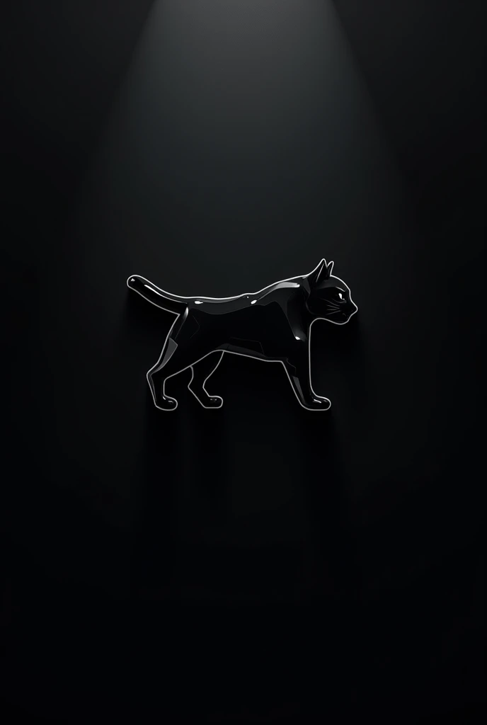 Dark System Logo with a cool black cat out line