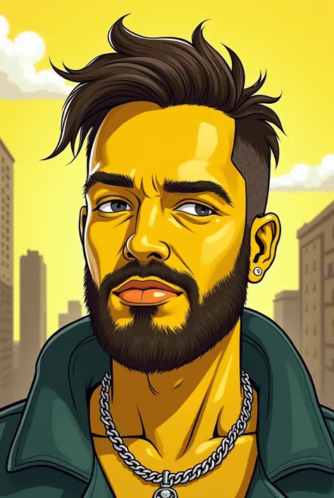 Generate the italian rapper:  Lazza with simpson or yellow avatar filres