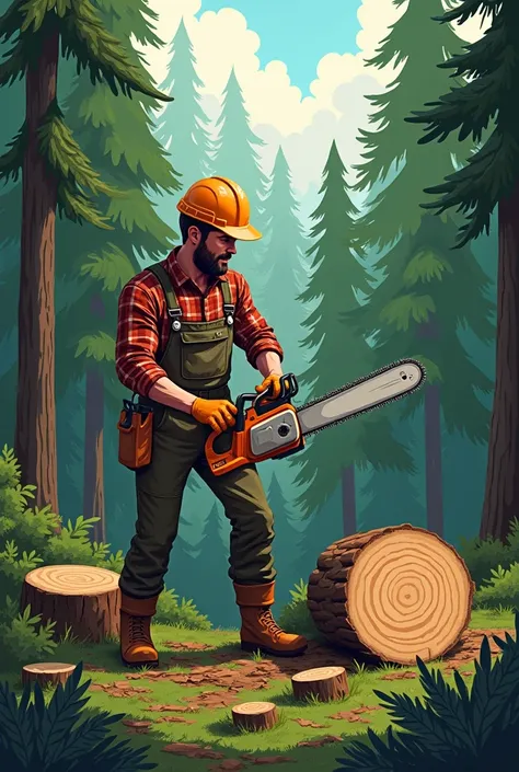 cutting trees clipart